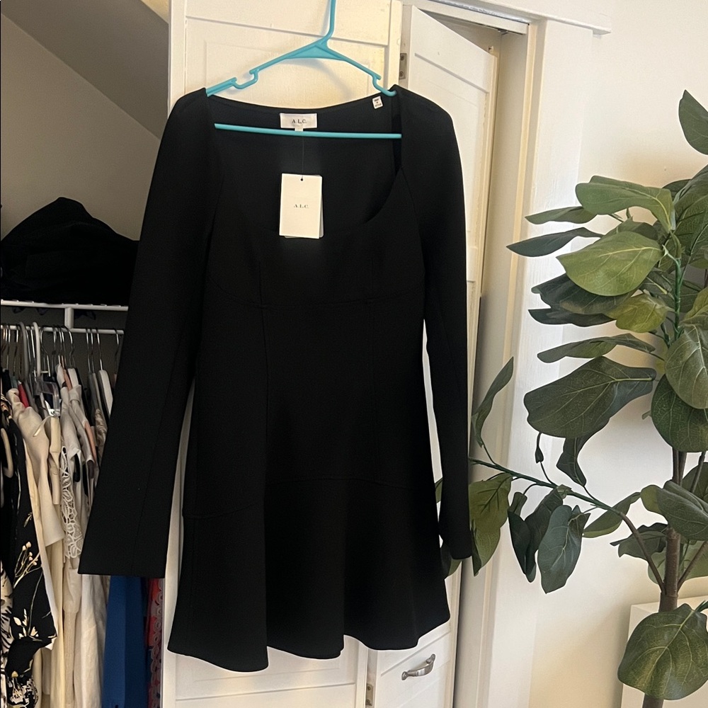 A.L.C. Heidi crepe Black Long Sleeve Mini Dress - Picture 4 of 4